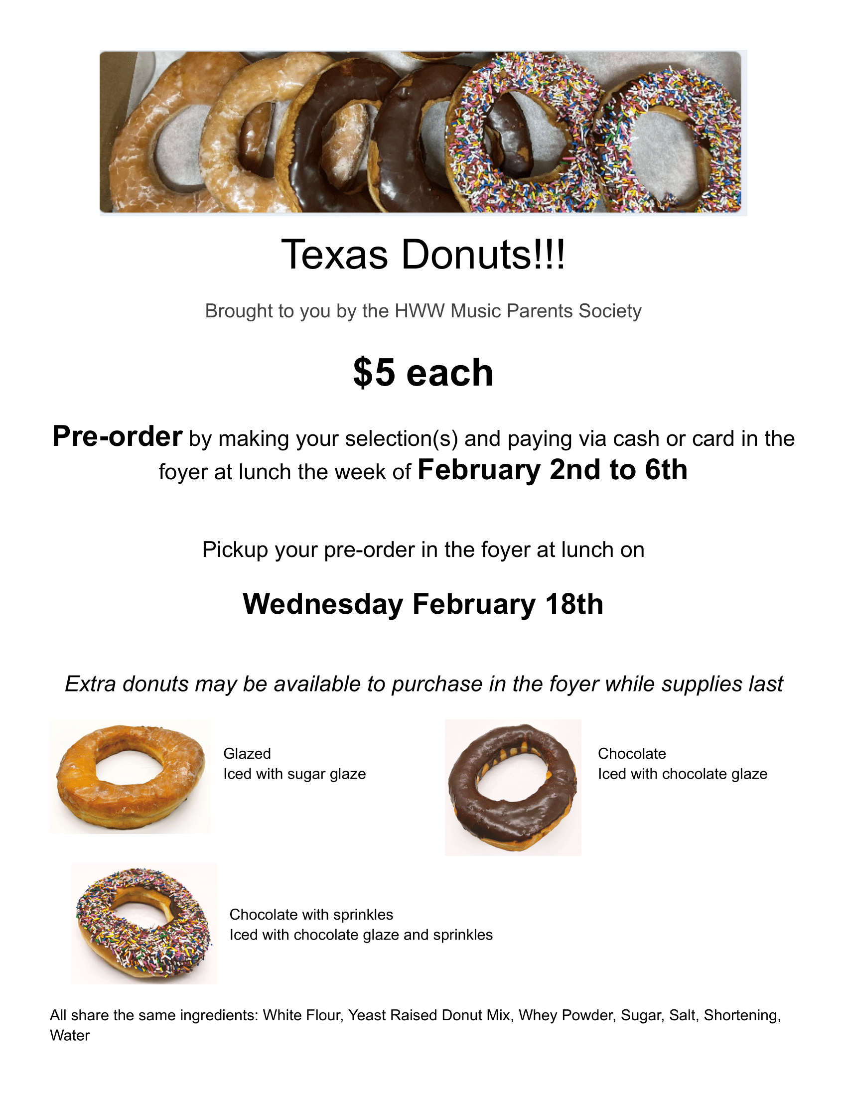 Texas Donut Fundraiser Poster 1